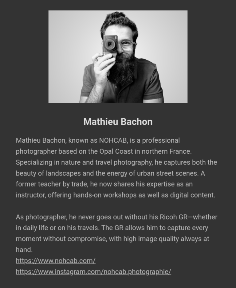 Mathieu Bachon jury Ricoh GR Festival