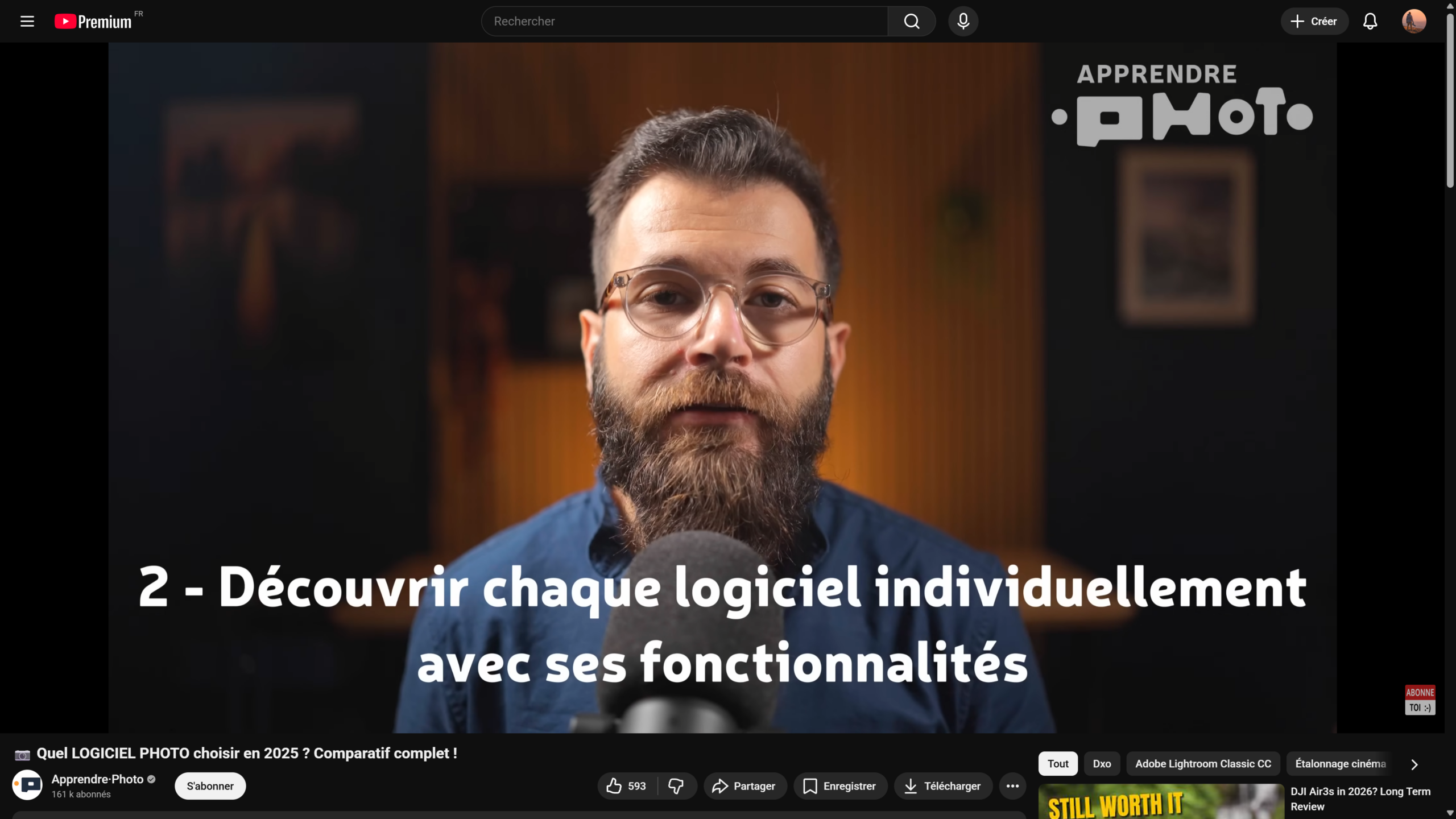 Vidéo de NOHCAB sur la chaîne YouTube Apprendre.photo
